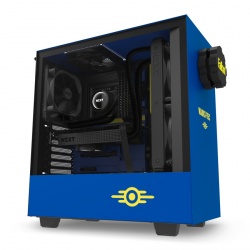 Gabinete NZXT H500 Vault Boy con Ventana, Midi-Tower, ATX/Micro-ATX/Mini-ITX, USB 3.0, sin Fuente, Azul/Amarillo 