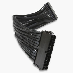 NZXT Cable de Extensión para Tarjeta Madre, 24-pin, 25cm, Negro 