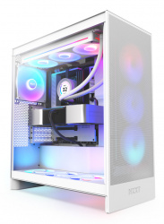 Gabinete NZXT H7 Flow RGB, Midi-Tower, ATX/EATX/Micro-ATX/Mini-ITX, USB 3.0, sin Fuente, 3 Ventiladores Instalados, Blanco 
