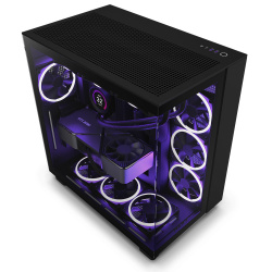 Gabinete NZXT H9 Flow, Midi-Tower, ATX/Micro-ATX/Mini-ITX, USB 3.0, sin Fuente, 4 Ventiladores Instalados, Negro 
