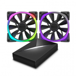 Kit de Ventiladores NZXT Aer RGB & HUE+, 140mm, 500 - 1500RPM, Negro - incluye 2 Ventiladores + Control 