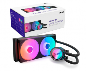 NZXT Kraken Core 240 RGB Enfriamiento Líquido para CPU, 2x 120mm, hasta 2400RPM, Negro 