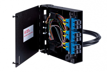 OCC Distribuidor de Fibra Óptica, 12 Conectores, Negro 