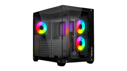 Gabinete Ocelot Gaming A-CUBE 1, Midi-Tower, ATX/Micro-ATX/Mini-ITX, USB 2.0/3.0, sin Fuente, 3 Ventiladores Instalados, Negro 