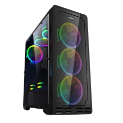 Gabinete Ocelot Gaming OGMC02, Midi-Tower, ATX/Micro-ATX/Mini-ITX, USB 2.0/3.0, sin Fuente, sin Ventiladores Instalados, Negro  