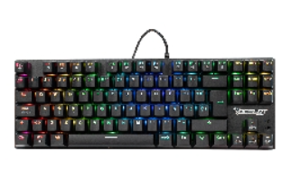 Teclado Gamer Ocelot Gaming OK-TKL2 RGB TKL, Teclado Mecánico, Switch Red, Alámbrico, Negro (Español) 