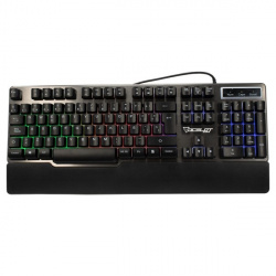 Teclado Gamer Ocelot Gaming OKM-S2 RGB, Alámbrico, Negro (Español) 