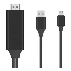 OEM  Adaptador Lightning HDMI Macho - USB Macho, Negro, para iPhone/iPad 