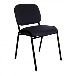 Offiho Silla ECOVISITA, Respaldo acolchado, Negro 
