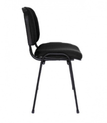 Offiho Silla Fija ISOSINBRAZOS-N , Asiento y Respaldo Acojinado, Negro 