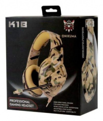 Onikuma Audífonos Gamer K18 Desierto, Alámbrico, 3.5mm, Multicolor 