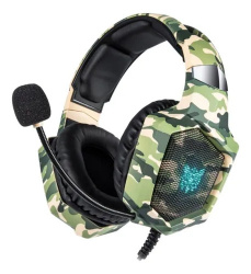 Onikuma Audífonos Gamer K8, Alámbrico, 2.2 Metros, 3.5mm, Camuflaje 
