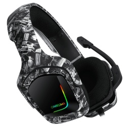 Onikuma Audífonos Gamer K20, 2.1 Metros, 3.5mm, Negro/Camuflaje 