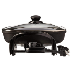 Oster Sartén Eléctrico S8112, Antiadherente, Acero Inoxidable, Negro 