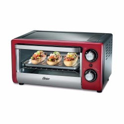 Oster Horno Eléctrico TSSTTV10LTR-013, 1000W, 230°C máx, Negro/Rojo  