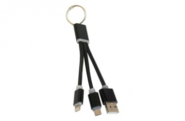 OvalTech Cable de Carga USB A Macho - Micro USB/Lightning Macho, 15cm, Negro, para iPod/iPhone/iPad 