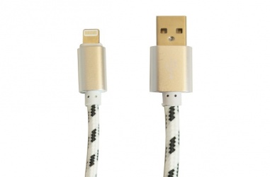 OvalTech Cable  de Carga USB A Macho - Lightning Macho, 1 Metro, Blanco, para iPod/iPhone/iPad 