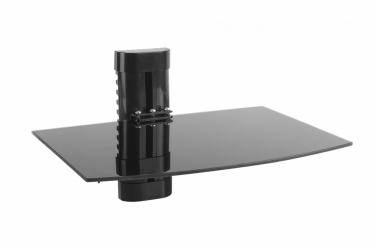 Ovaltech Repisa de Cristal Templado OVREP-29, hasta 8Kg, Negro 