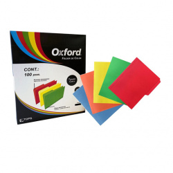 Oxford Fólder M762, Paquete de 100 Piezas, Tamaño Carta, Colores Surtidos 