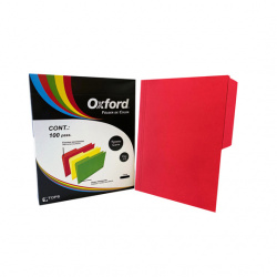 Oxford Fólder Manila M762 1/2 RJ, Paquete de 100 Piezas de Tamaño Carta, Rojo 