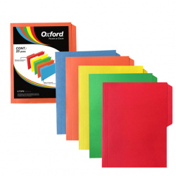 Oxford Fólder Manila M763 1/2 ASST, Paquete de 25 Piezas de Tamaño Carta, Colores Surtidos 