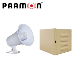 Paamon Sirena para Exterior PAM-SRE15W, Alámbrico, 2 Tonos, 102dB, Blanco, con Gabinete LINCE12 y Estrobo PAM-LED3 