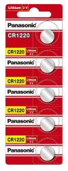 Panasonic Pila de Botón CR1220, 3V, 5 Piezas 