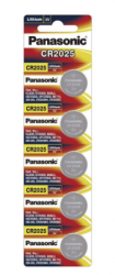 Panasonic Pila de Litio CR2025, 3V, 5 Piezas 