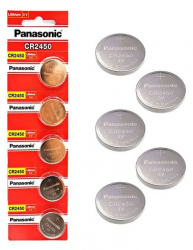 Panasonic Pila de Litio CR2450, 3V, 5 Piezas 