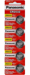 Panasonic Pila de Litio CR2032, 3V, 5 Piezas 