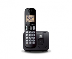 Panasonic Teléfono Inalámbrico DECT KX-TGC210B, Altavoz, 1 Auricular, 1 Línea, Negro 
