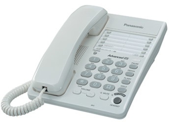Panasonic Teléfono KX-TS105, Alámbrico, Altavoz, Blanco 