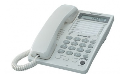 Panasonic Teléfono con Pantalla LCD KX-TS108, Alámbrico, Blanco 