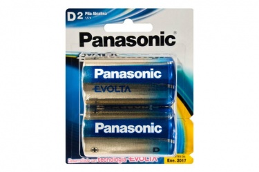 Panasonic Pilas Alcalinas Tipo D, 1.5V, 2 Piezas 