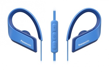 Panasonic Audífonos Intrauriculares Deportivos con Micrófono RP-BTS35, Inalámbrico, Bluetooth, Azul 