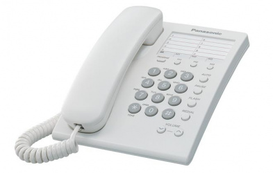 Panasonic Teléfono Alámbrico TS550MEW, Blanco 