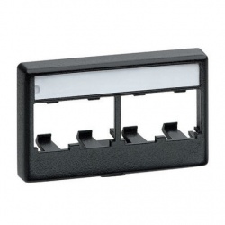 Panduit Placa para Mueble Modular 4 Puertos, Negro 