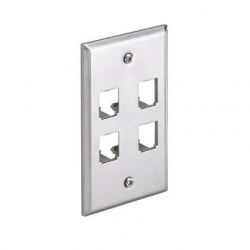 Panduit Placa para Pared 4 Puertos, Acero Inoxidable 