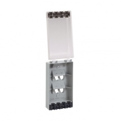 Panduit Caja Cerrada 4 Puertos, Gris 