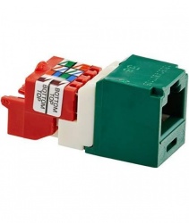 Panduit Jack Modular Mini-Com TX5e Cat5e, Verde/Blanco 