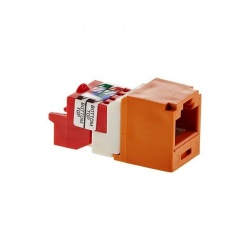 Panduit Jack Modular Mini-Com TX5e Cat5e, Naranja/Blanco 