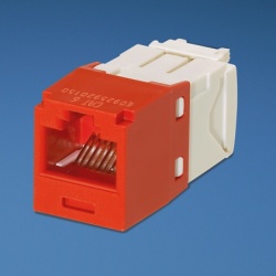 Panduit Mini Jack Cat6, RJ-45, Blanco/Rojo 