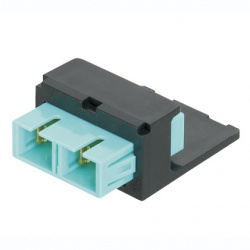 Panduit Adaptador de Fibra Óptica Mini-Com, SC Simplex, OM3/OM4, Aqua 