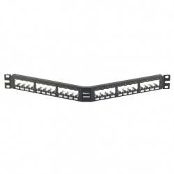 Panduit Panel de Parcheo Angular, 24 Puertos RJ-45, 1U, Negro 