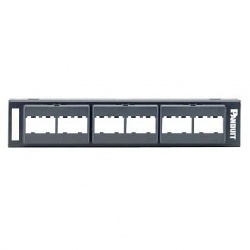 Panduit Panel de Parcheo, 12 Puertos Mini-Com, Negro 