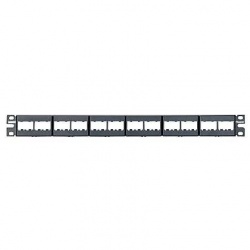 Panduit Panel de Parcheo Modular, 24 Puertos Mini-Com, 1U, Negro 