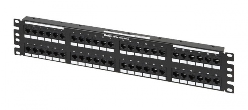 Panel Panel de Parcheo Integrado Cat5e, 48 Puertos RJ-45, 2U, Negro 
