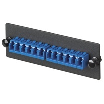 Panduit Panel de 12 Adaptadores de Fibra Óptica LC Simplex, Negro/Azul 