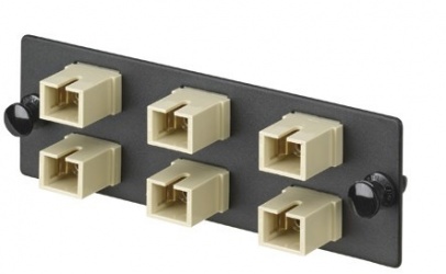 Panduit Panel de Adaptadores de Fibra Óptica SC Multimodo Simplex, Negro 