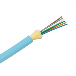 Panduit Cable de Distribución de 6 Fibras OM3, 50/125, 10 Gbit/s, Multimodo, Riser, 30cm, Azul Aqua 